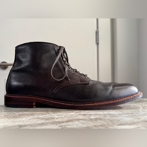 ALDEN X Unionmade Boots Dark Brown Calfskin Lace Up Ankle 13 BD Plain Toe - Picture 2 of 10